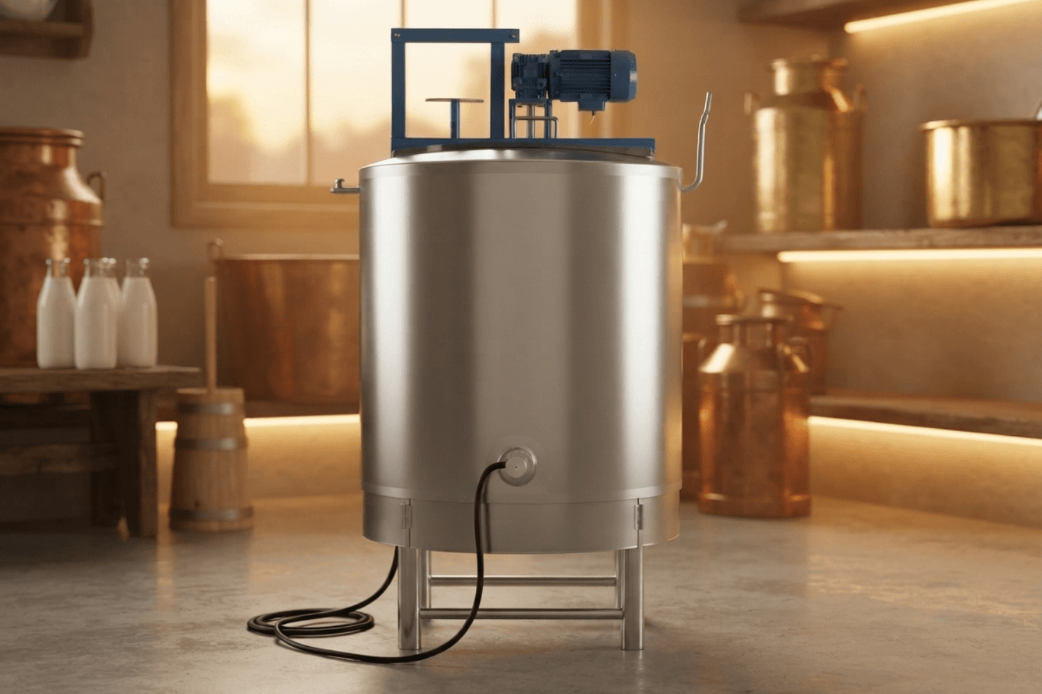 500 L SS Batch Milk Pasteurizer Machine